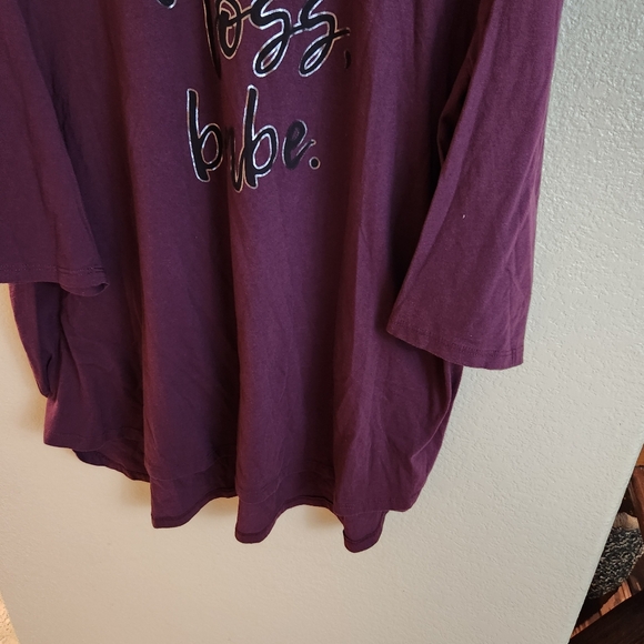 Lane Bryant Graphic Purple Relaxed Casual Tee Shirt Size 24 - Picture 2 of 5